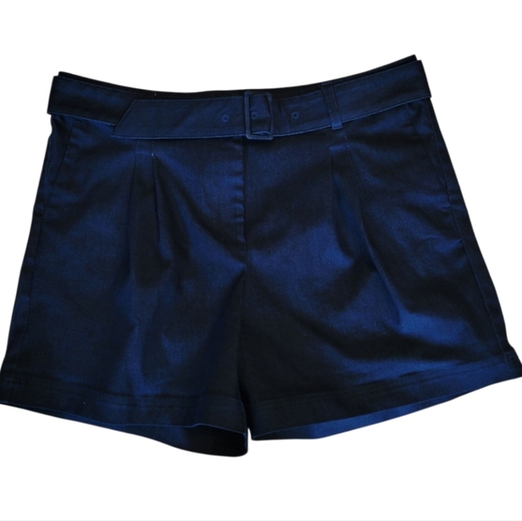 Ann Taylor Factory Pants - Ann Taylor Black Belted High‎ Rise Denim Shorts Size XL